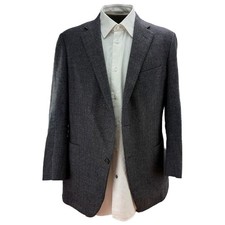 Samuelsohn Soft 44L Loro Piana Dream Tweed Wool Blazer Brown Blue 2 Button Vent picture