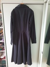Max Mara Black Cotton Shirt Dress Womens Long Sleeve Fit and Flare Button Front picture