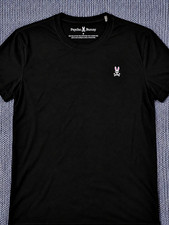 Psycho Bunny Men's Black Pima Cotton T-Shirt Small Logo Crew Neck Size L 6 NWT picture