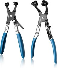 2 Pcs Hose Clamp Pliers Set,45° Angle and Wide & Flat band Hose Clamp Plier picture