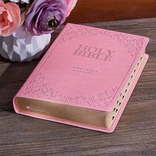 KJV Pink Faux Leather Giant Print Bible Thumb Indexed BRAND NEW in Shrink Wrap picture
