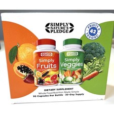 NEW Simply Nature's Pledge Packed Over 40 Fruits & Vegetables 90Ct  2 Pack picture