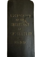 1889 First Report Secretary Of Agriculture Antique Book Illustrated + Silk Tags picture