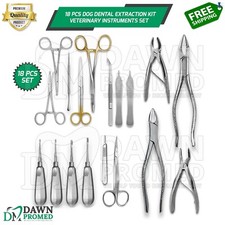 18 Pcs Dog Dental Extraction Kit German Grade Veterinary Instruments Set picture