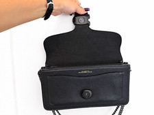 Coach Tabby 26 Black Pebbled Leather Gunmetal Hardware Chain Shoulder Bag picture
