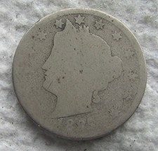 1885 Liberty V Nickel Early Rare Key Date Full Weak Date Cleaned picture