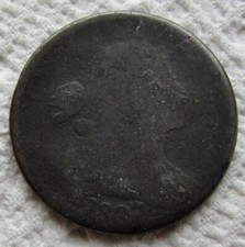 1807/6 1C BN Draped Bust Large Cent Rare Early Date And Variety Corroded Filler picture