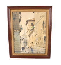 Antique Old Town Spain Watercolor Painting By Ricardo Sacristan Arrieta picture