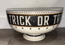 Anthropologie Bistro Tile Stoneware Candy Bowl Halloween Edition New picture