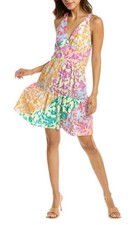 New $395 Derek Lam 10 Crosby Colette Multicolor Floral Tank Dress Fit Flare sz 6 picture
