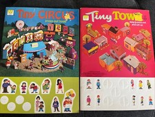 Lot of 2 Vintage 1960s 1970s Whitman Tiny Circus, Tiny Town Press Out Books picture