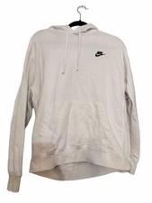 Nike White Hoodie Pullover Hoodie with Black Swoosh picture