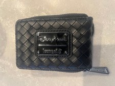 Loungefly Disney Black Leather Card Case Mickey Minnie Donald Goofy Wallet picture