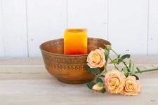 Antique Finely Engraved Copper Bowl picture