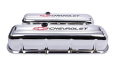 Proform 141-813 Chrome Tall Valve Covers w/ Baffle Breather Hole for BBC Chevy picture