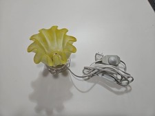 Antique MCM Yellow Patterned Ruffled Edge Accent Lamp Vintage Technician Tested picture