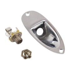 Genuine Fender ROAD WORN Chrome Strat/Stratocaster Jack Plate with Input Jack picture
