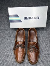 Sebago Shoes Men's 14 N Docksides Schooner Boat Leather Moc Toe 2 Eye Brown picture