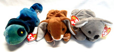 VTG Retired Ty Beanie Babies Mel Koala Ears Bunny Rainbow Iggy LOT of 3 picture