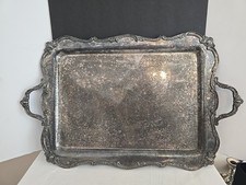 Vtg Wilcox IS Rochelle 2792 Large Ornate Silverplate Butler Serving Tray 23