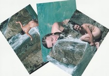 German WW II Photo   ( 3 Pak )      Eva Braun  Swiming   In Color picture