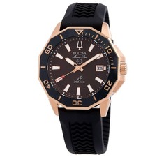 Bulova Marine Star HPQ Precisionist Quartz Brown Dial Men's Watch 98B421 picture