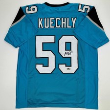 Facsimile Autographed Luke Kuechly Carolina Blue Jersey Size Men's XL picture