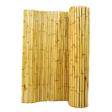1 In. D X 6 Ft. H X 8 Ft. W Natural Bamboo Fence Decorative Rolled Fencing Panel picture