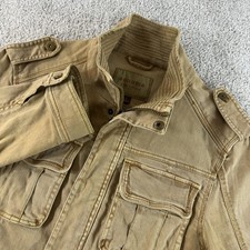 Sonoma Life + Style Men's Khaki Military Jacket Sz M Stand-Up Collar Zip/Button picture