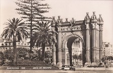 REAL PHOTO - Barcelona, SPAIN - Arco de Triunfo - automobile picture