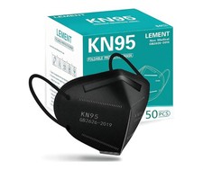 LEMENT 50pcs KN95 Face Mask Black 5Layer Filter≥95% Cup Dust Safety Masks picture