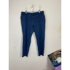 Pure Jill Indigo Slim Leg Pants Blue Cotton Knit Pull On Womens Large Petite picture