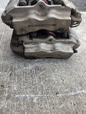 2004-10 PORSCHE CAYENNE  SILVER COMPLETE REAR L+R BREMBO BRAKE CALIPERS OEM picture