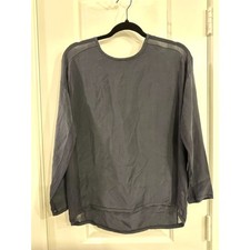 Vince Silk Navy Blouse Sheer Panels size XS picture