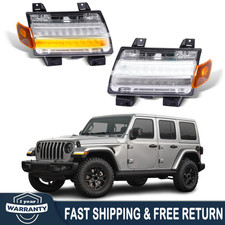 Pair LED Turn Signal Lights For Jeep Wrangler JL & Gladiator JT 2018+ Sequential picture