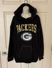 Gameday Couture ~Womens Green Bay Packers Silver Studded Hoodie~ SZ XL~NWT~ picture