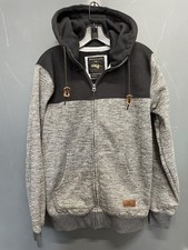 Quicksilver Keller Block Heathered Textured Gray Zip Up Jacket Size Medium  picture