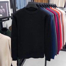 Men's Crewneck Knit Sweater Long Sleeve Casual Pullover Fall Winter Soft Top picture