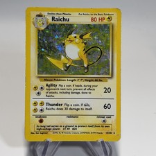 RAICHU 1999 Pokemon Base Set RARE HOLO POKÉMON 14/102 MP picture