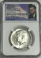 1964 D NGC MS65 Silver Kennedy First Year of Issue JFK Coin Signature Label 50C picture