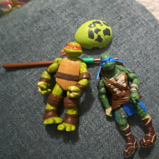 Nickelodeon TMNT Michelangelo & Leonardo Action Figures Lot 2 w/ Accessories picture