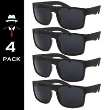 Mens Sunglasses Super Dark Square Frame 4 Pack Glasses OG Locs Like Deal New Blk picture