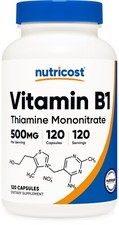 Nutricost Vitamin B1 (Thiamin) 500mg, 120 Capsules - Gluten Free & Non-GMO picture