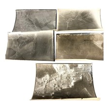 Antique Lot of 5 WWI Aerial Reconnaissance Photographs of Germany & France picture