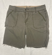 Carhartt Green Cotton Canvas Cargo Shorts Zip Fly Pockets Logo Unisex picture