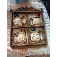 Vintage Sexton Cast Metal Shaving Mug Wall Plaque Barbershop Decor John Sam Mike picture