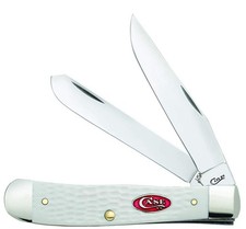 Case WR XX Pocket Knife Sparxx White Jigged Synthetic Trapper picture