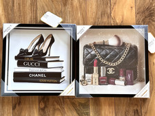 Luxury Inspired Glam Wall Decor Set Black Gold Fashion Art Beauty Room Print Set picture