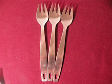 Set Of 3 Georg Jensen Holiday II Salad Forks Denmark Stainless 6 3/4