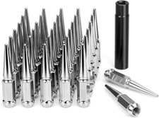9/16-18 Wheel Spike Lug Nuts, 32x Chrome 9/16 inchx18 9/16